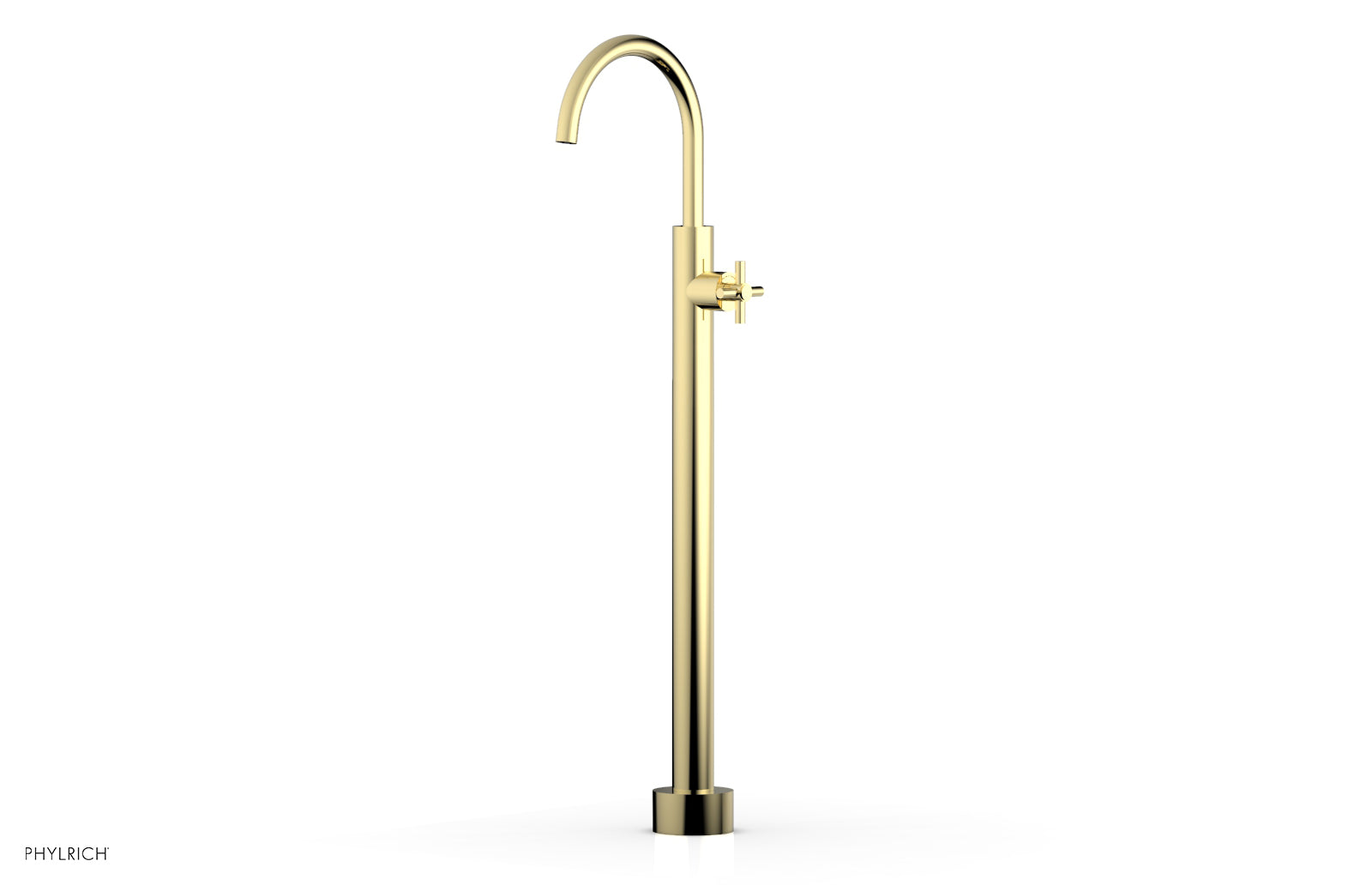 Phylrich BASIC Tall Floor Mount Tub Filler - Cross Handle by Phylrich