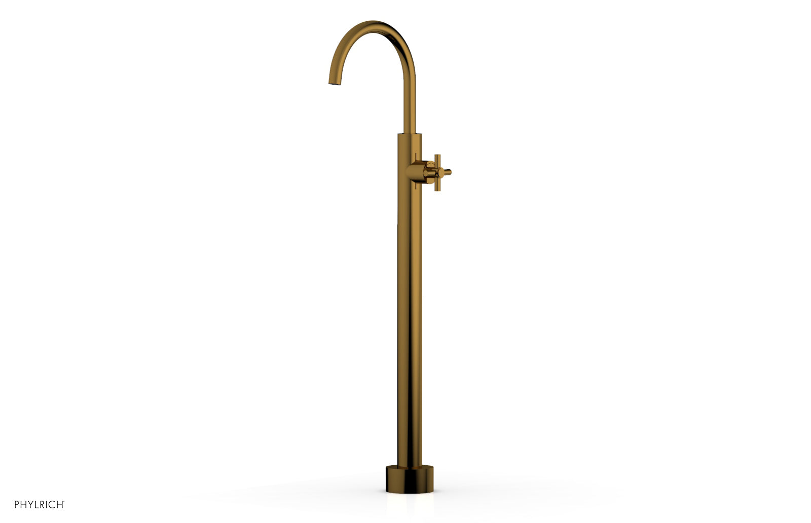 Phylrich BASIC Tall Floor Mount Tub Filler - Cross Handle by Phylrich
