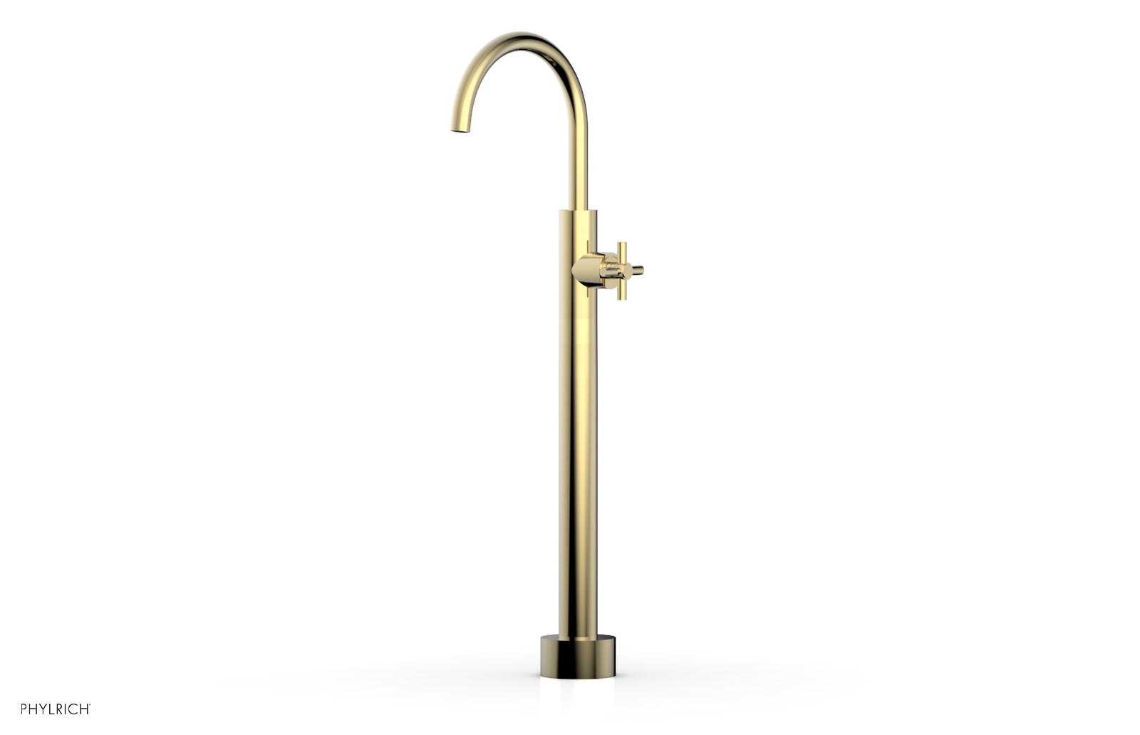 Phylrich BASIC Low Floor Mount Tub Filler - Cross Handle