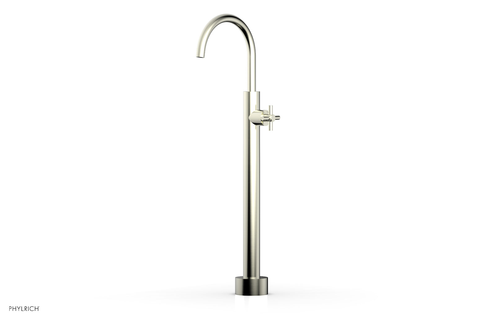 Phylrich BASIC Low Floor Mount Tub Filler - Cross Handle