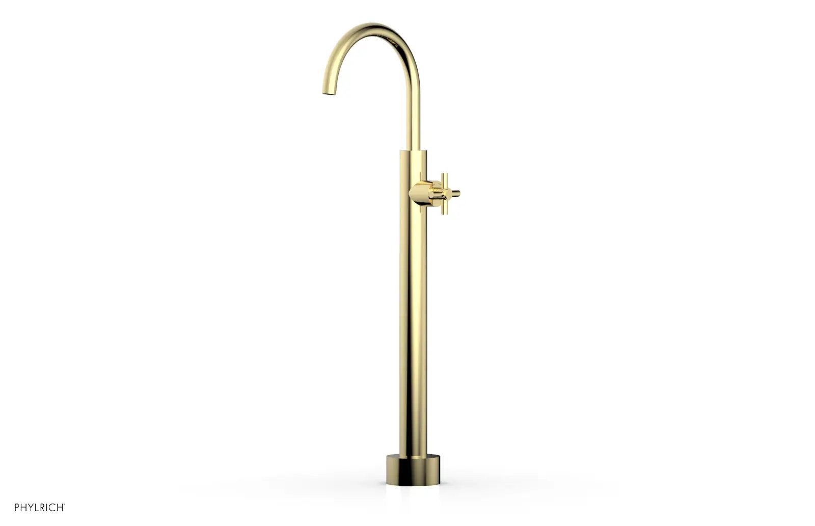 Phylrich BASIC Low Floor Mount Tub Filler - Cross Handle by Phylrich