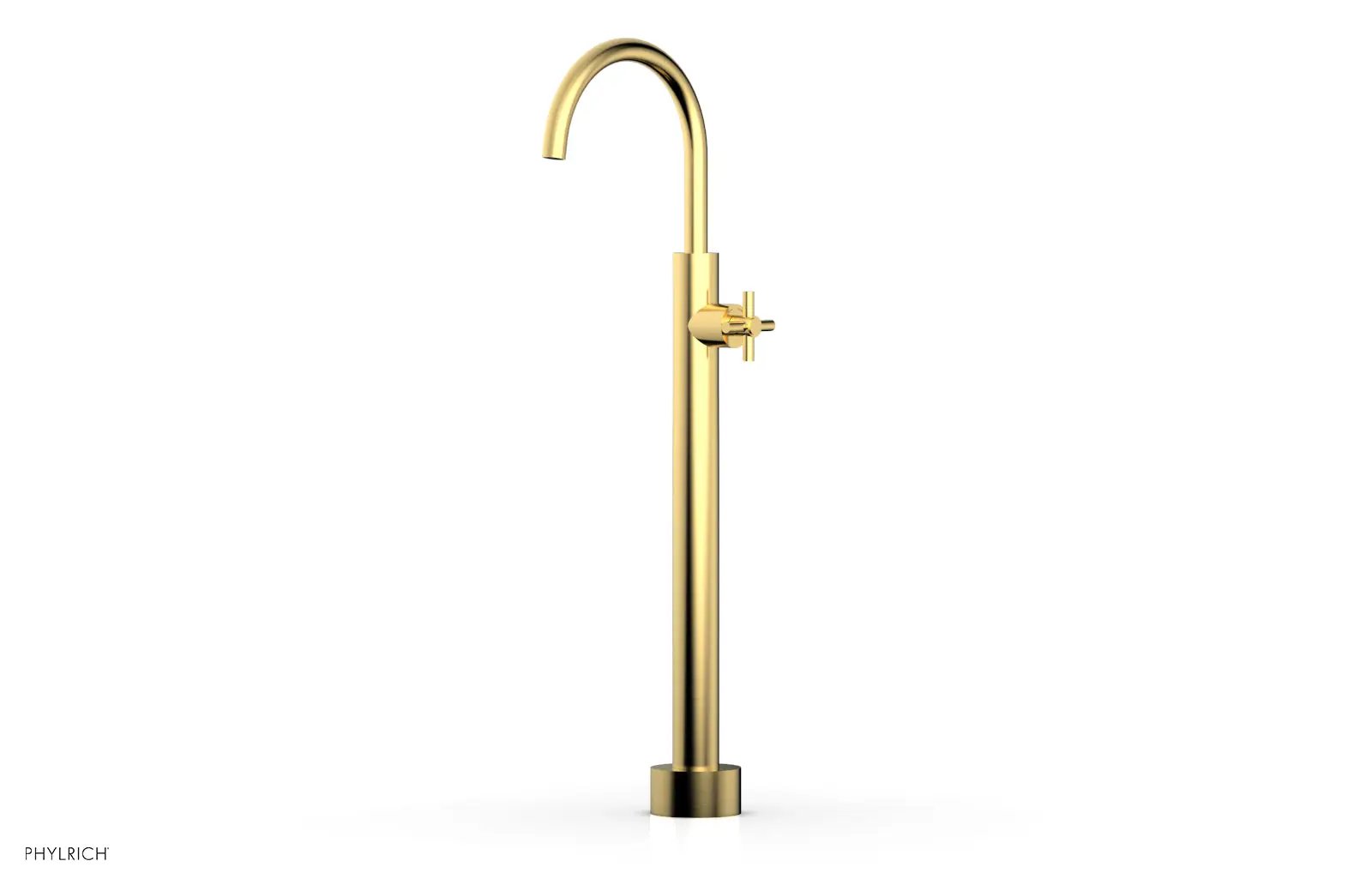 Phylrich BASIC Low Floor Mount Tub Filler - Cross Handle by Phylrich