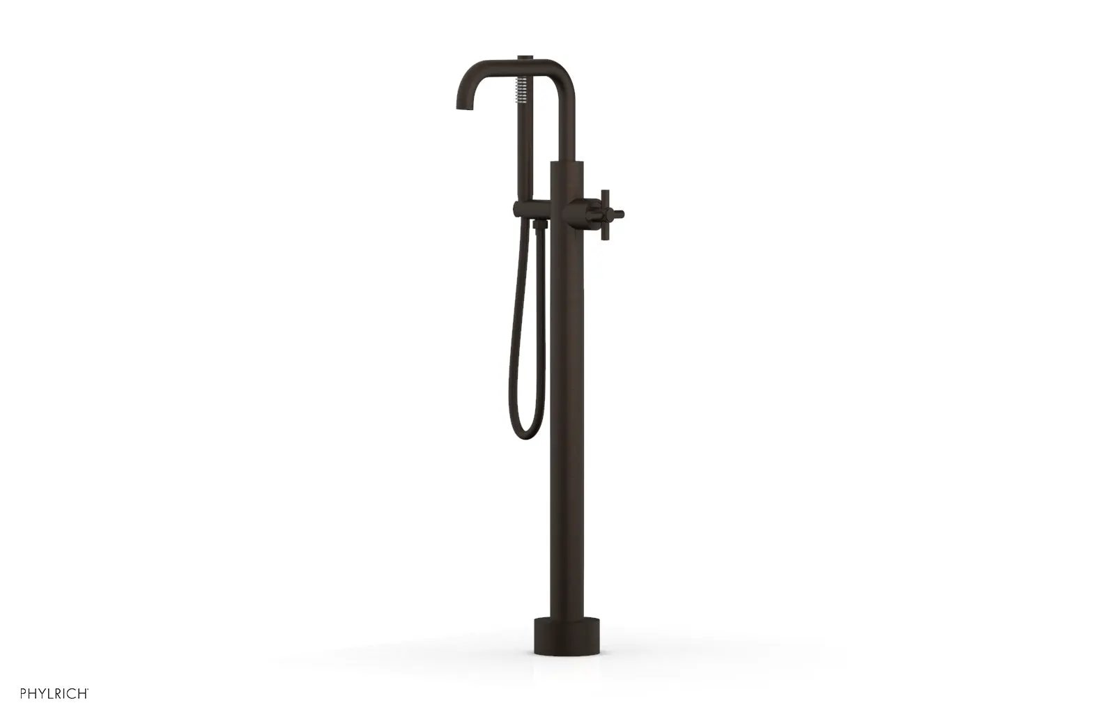 Phylrich BASIC Tall Floor Mount Tub Filler - Cross Handle with Hand Shower by Phylrich