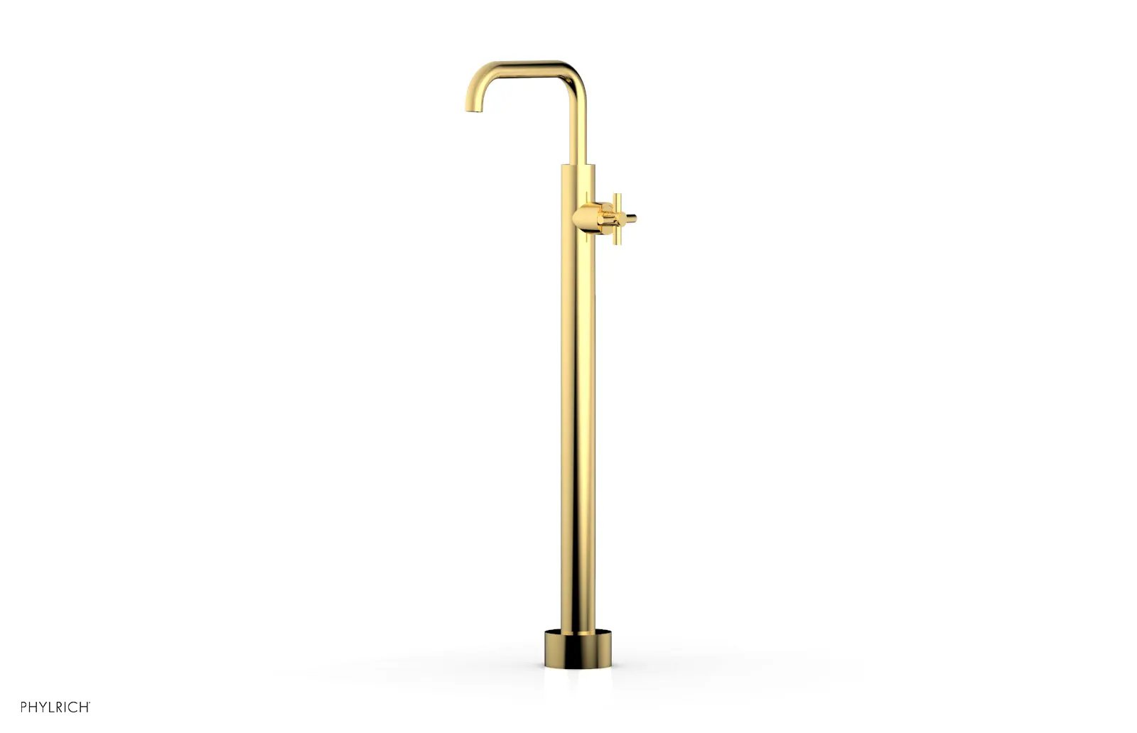 Phylrich BASIC Tall Floor Mount Tub Filler - Cross Handle by Phylrich
