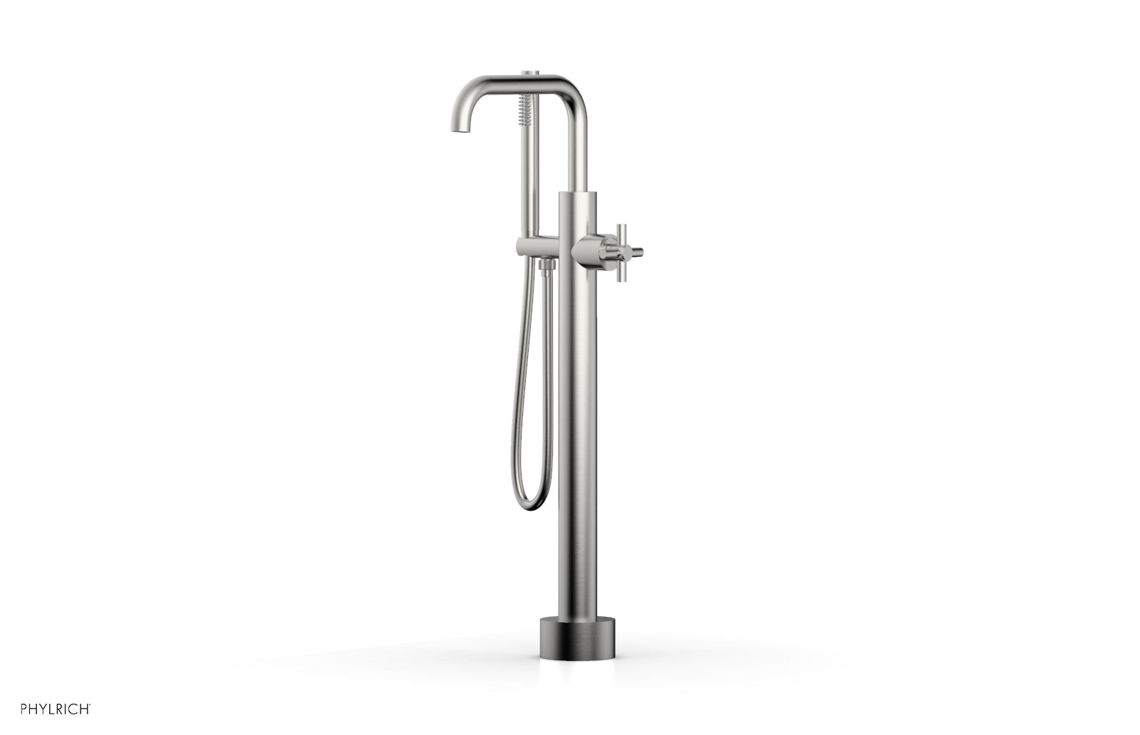 Phylrich BASIC Low Floor Mount Tub Filler - Cross Handle with Hand Shower by Phylrich