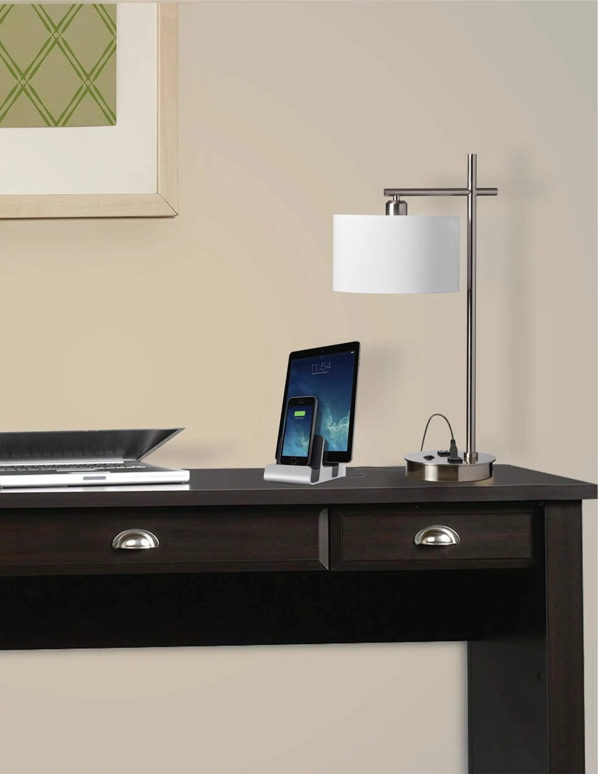 satin chrome floor lamp