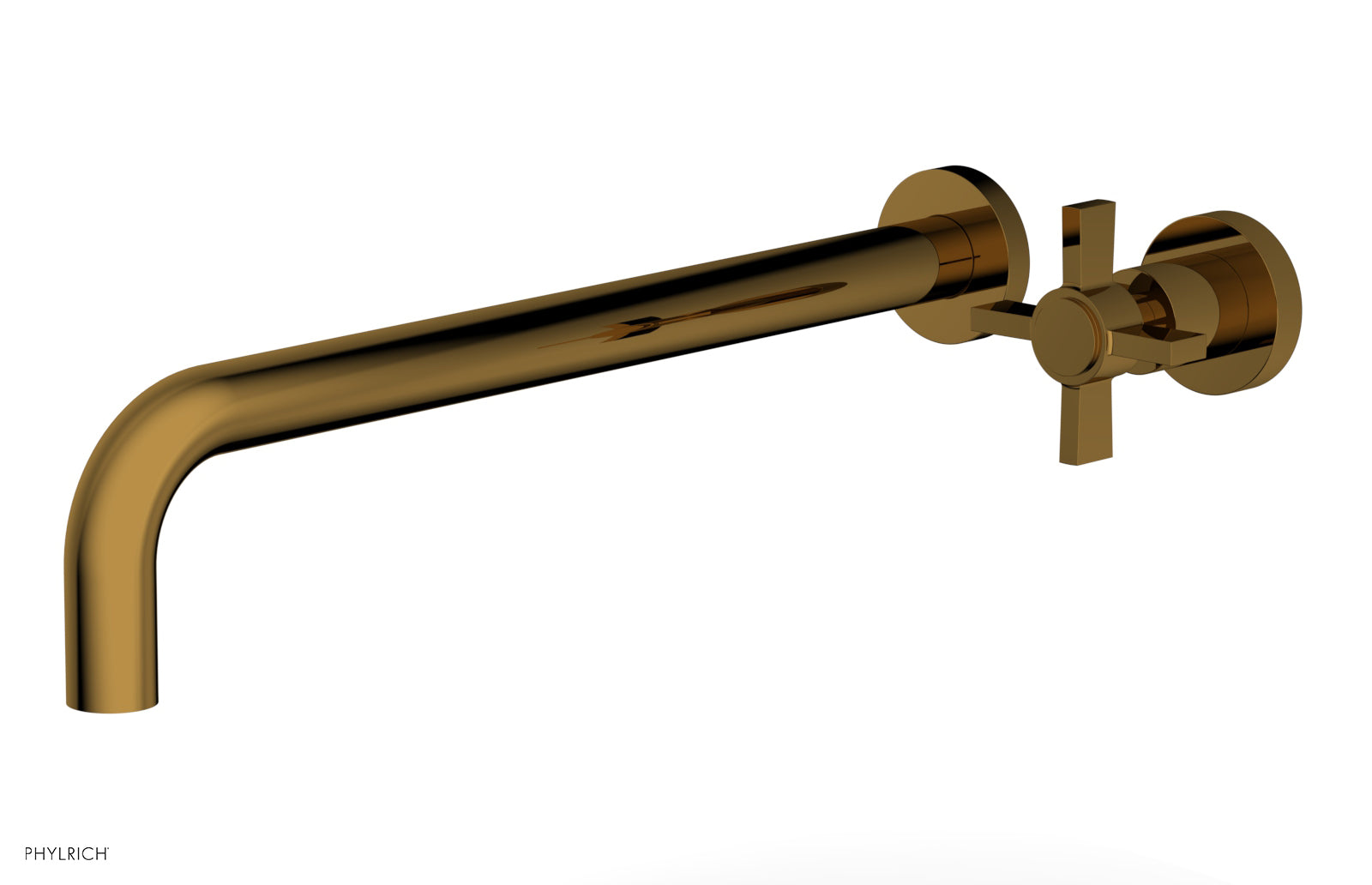 Phylrich BASIC 14" Single Handle Wall Lavatory Set - Cross Handle