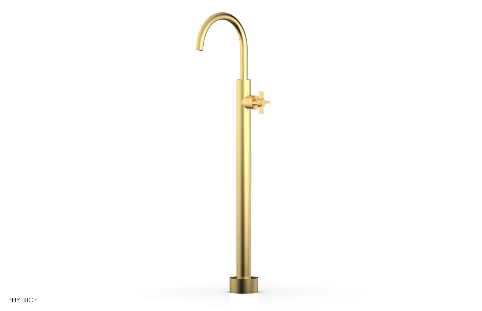 Phylrich BASIC Tall Floor Mount Tub Filler - Cross Handle by Phylrich