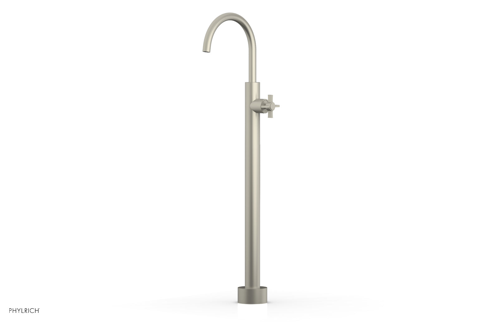Phylrich BASIC Tall Floor Mount Tub Filler - Cross Handle