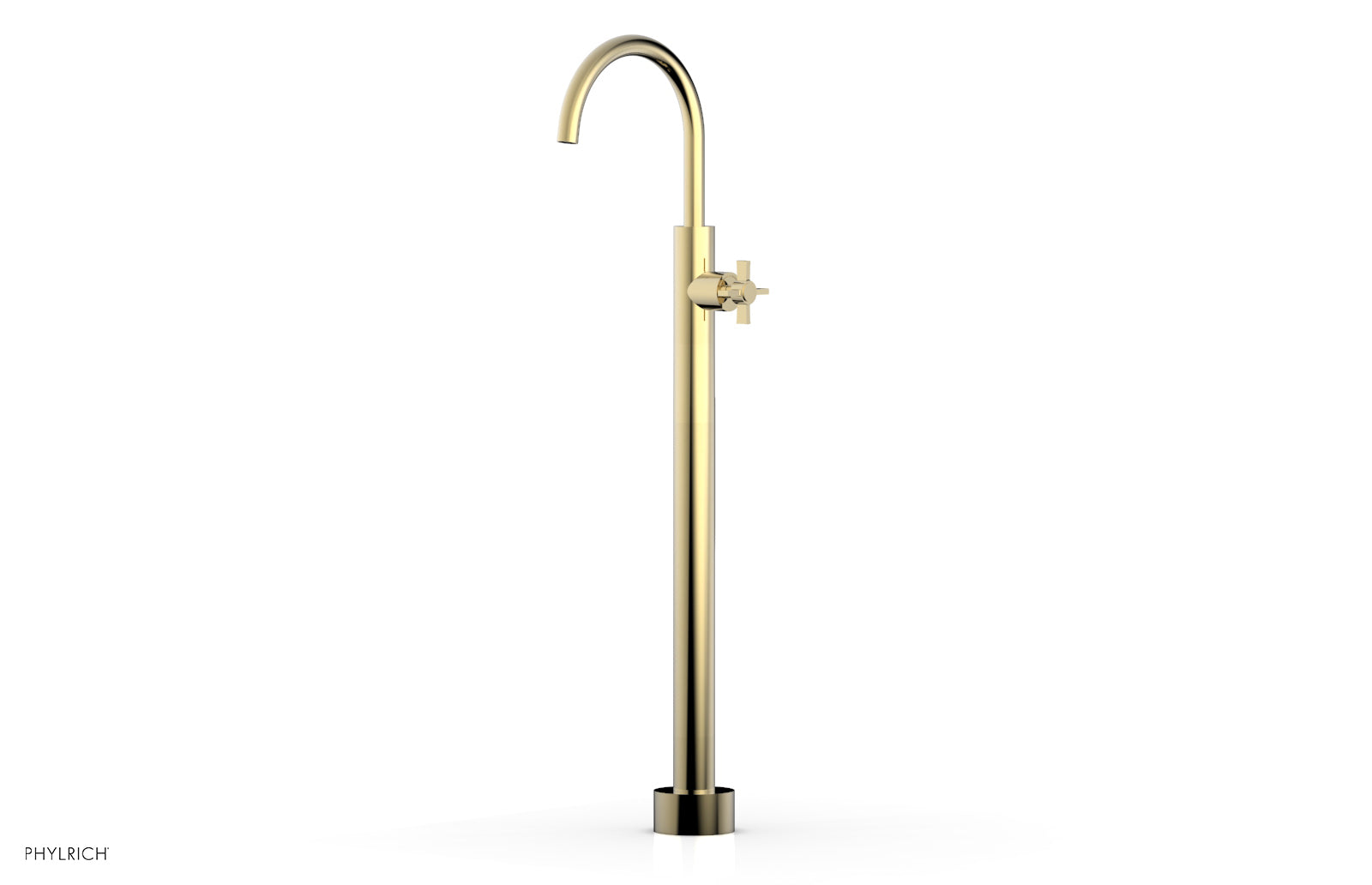 Phylrich BASIC Tall Floor Mount Tub Filler - Cross Handle