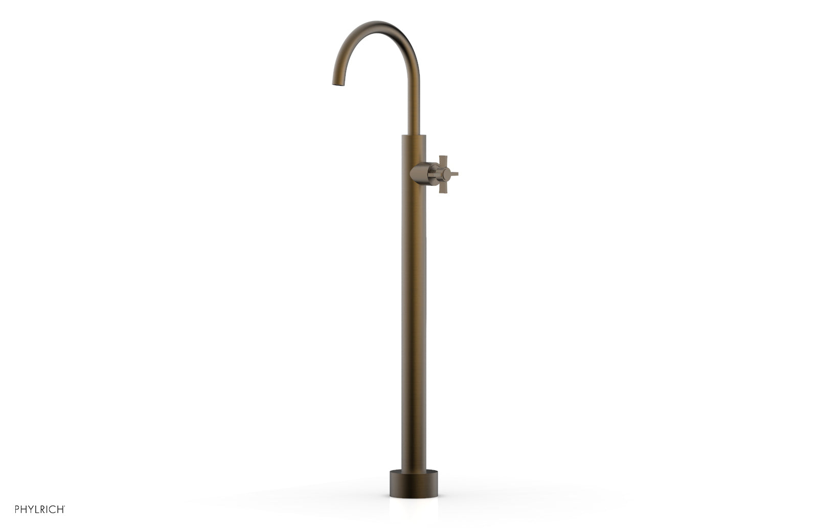 Phylrich BASIC Tall Floor Mount Tub Filler - Cross Handle by Phylrich