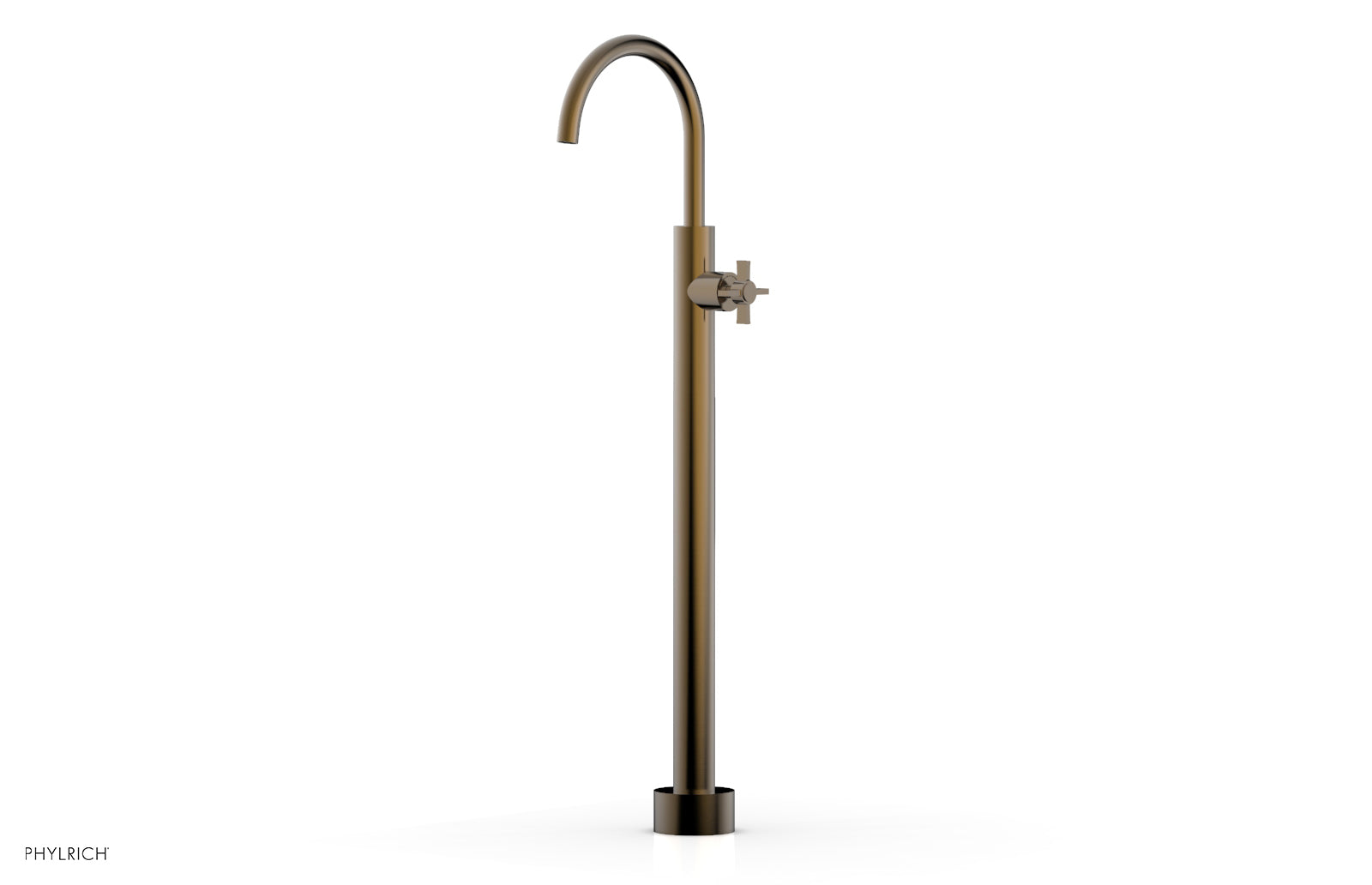 Phylrich BASIC Tall Floor Mount Tub Filler - Cross Handle