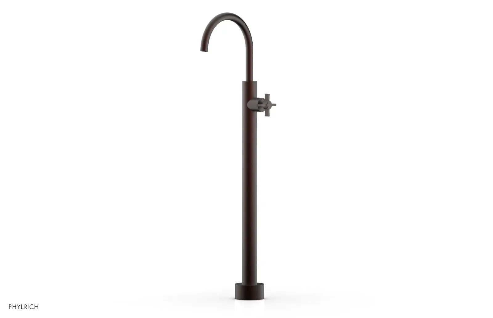 Phylrich BASIC Tall Floor Mount Tub Filler - Cross Handle by Phylrich