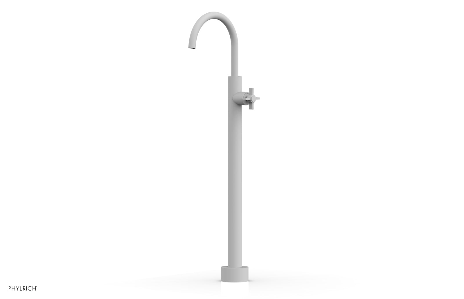 Phylrich BASIC Tall Floor Mount Tub Filler - Cross Handle