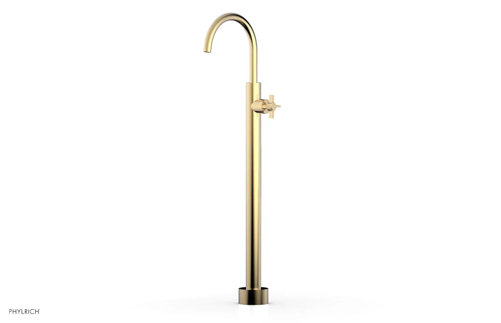Phylrich BASIC Tall Floor Mount Tub Filler - Cross Handle by Phylrich