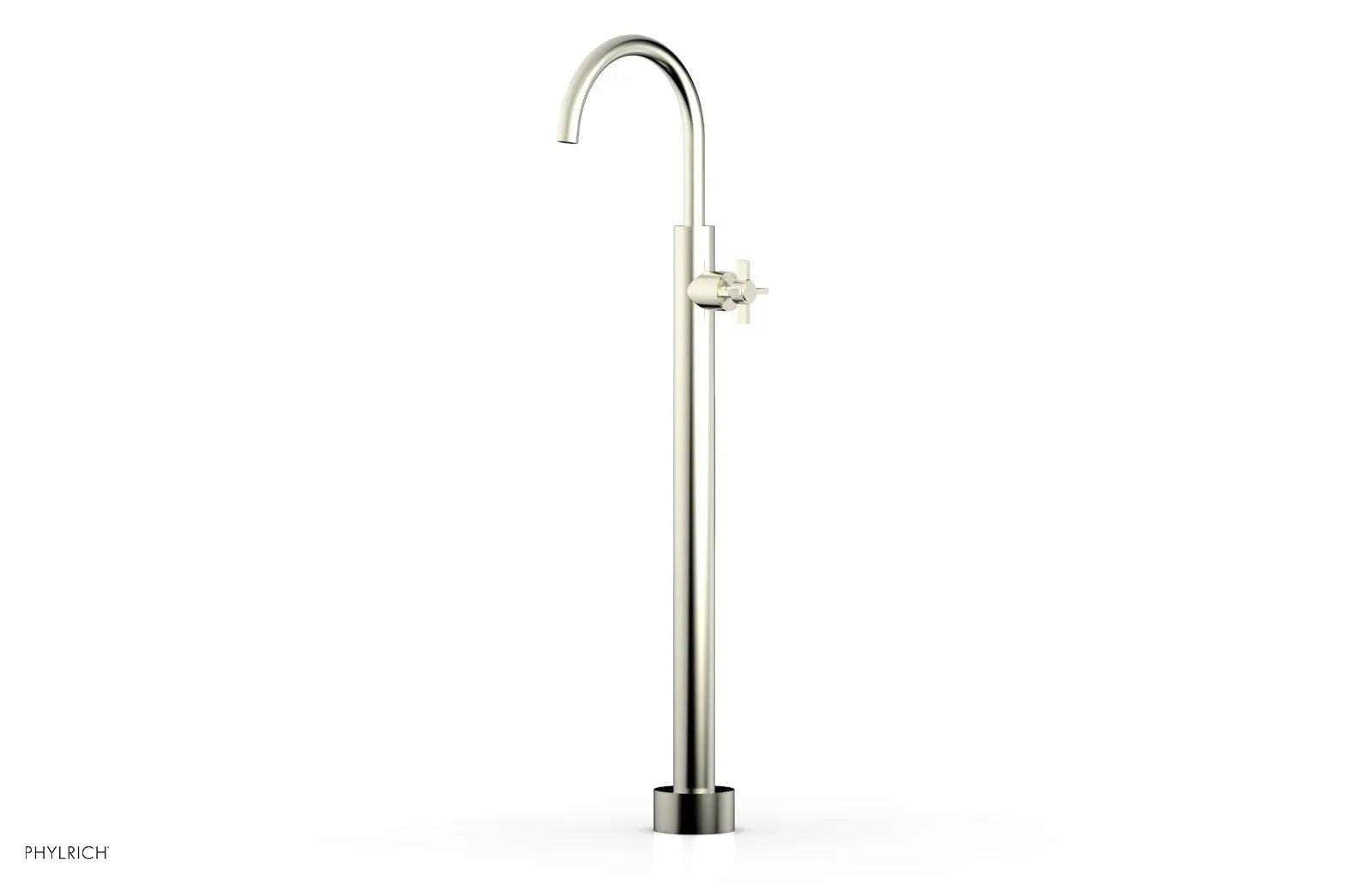 Phylrich BASIC Tall Floor Mount Tub Filler - Cross Handle by Phylrich