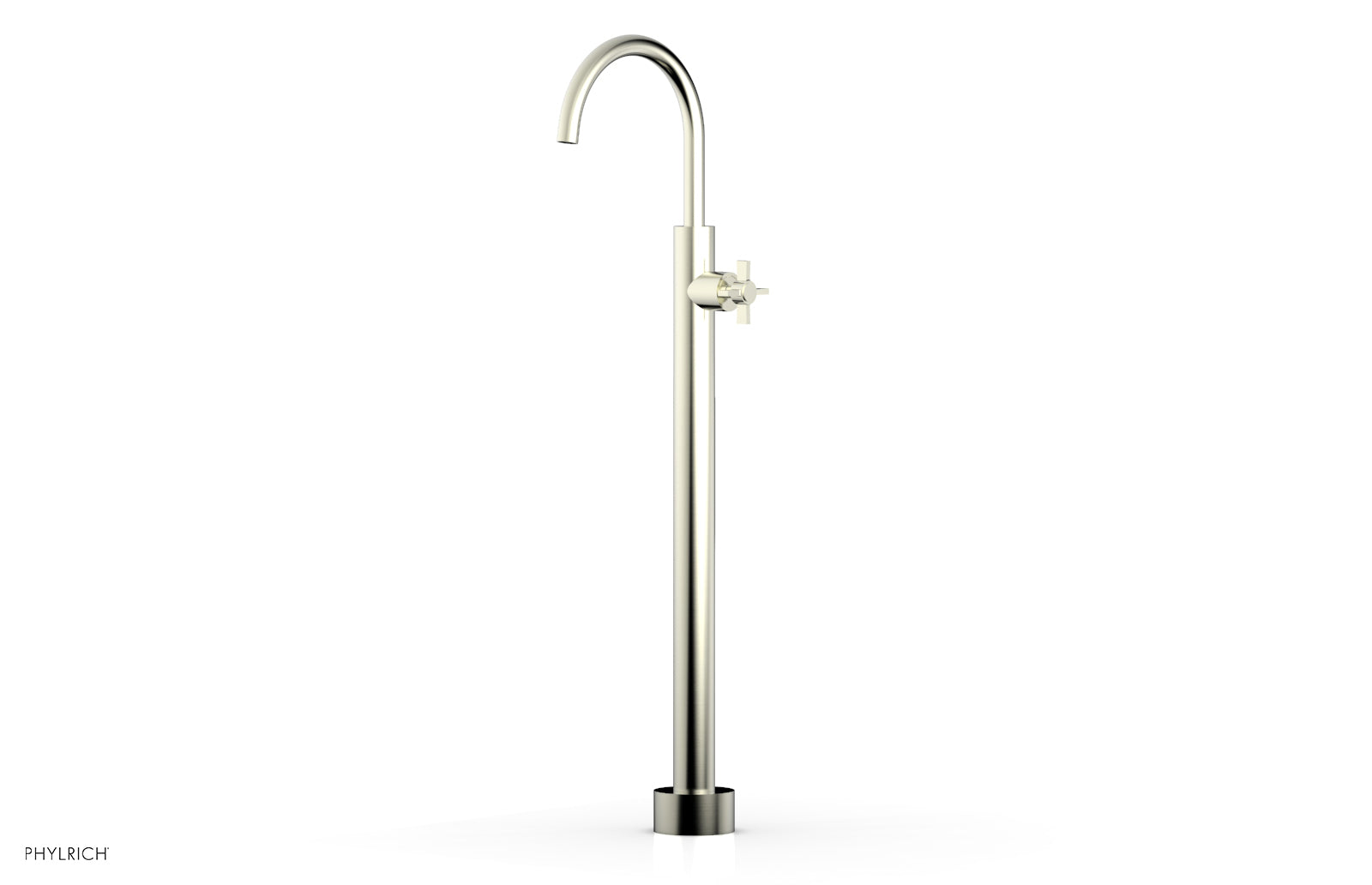 Phylrich BASIC Tall Floor Mount Tub Filler - Cross Handle