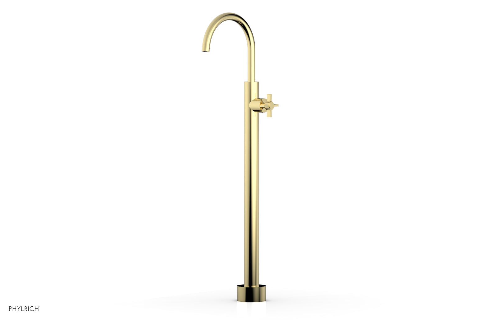 Phylrich BASIC Tall Floor Mount Tub Filler - Cross Handle by Phylrich