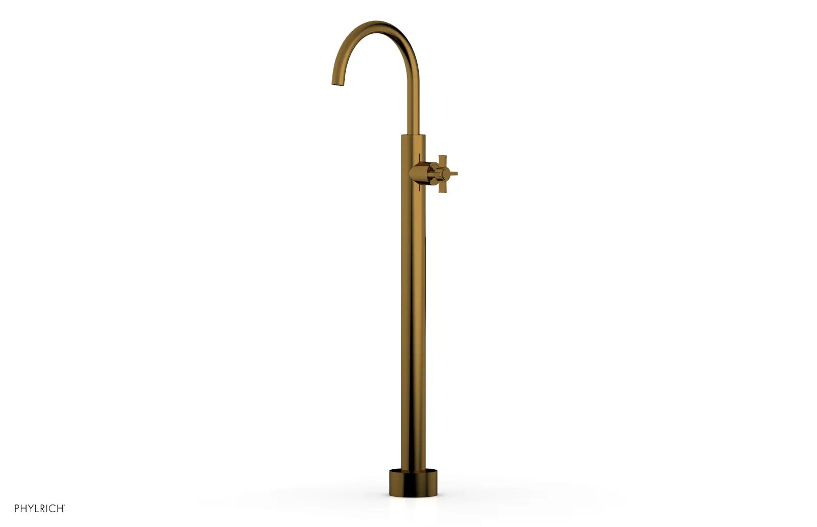 Phylrich BASIC Tall Floor Mount Tub Filler - Cross Handle by Phylrich