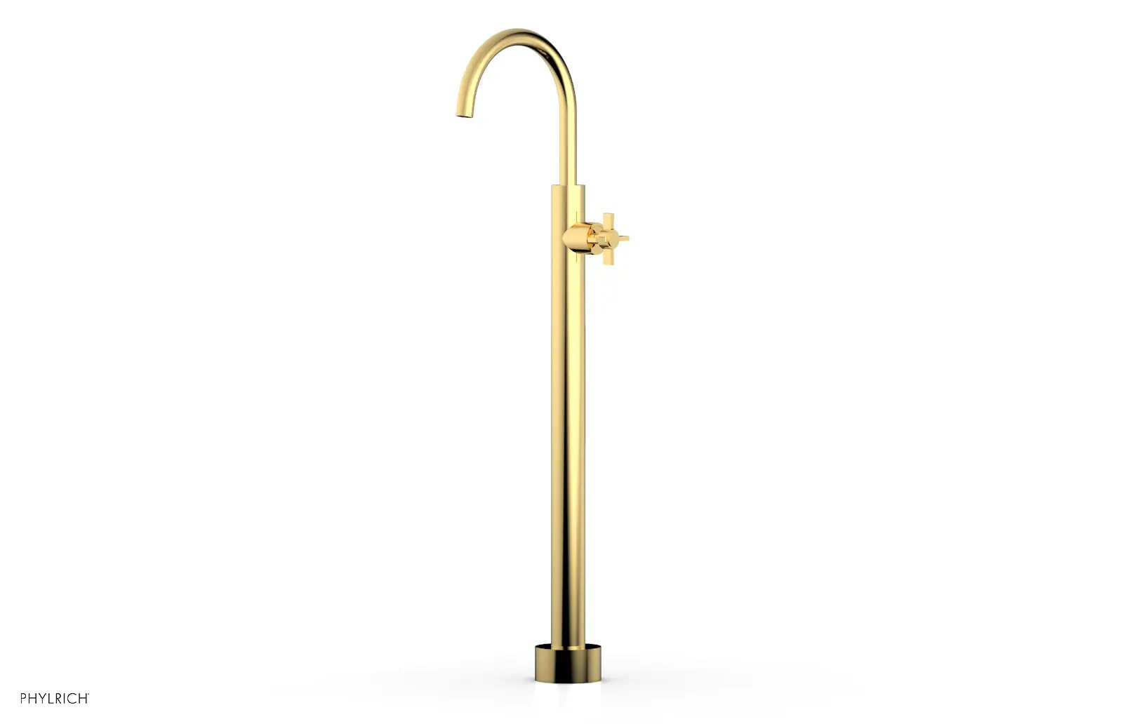 Phylrich BASIC Tall Floor Mount Tub Filler - Cross Handle by Phylrich