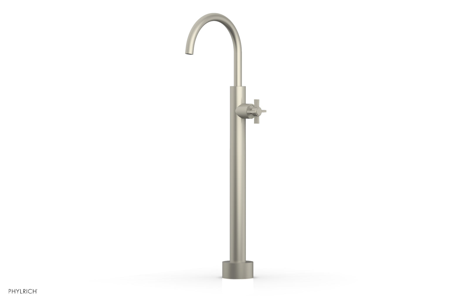 Phylrich BASIC Low Floor Mount Tub Filler - Cross Handle