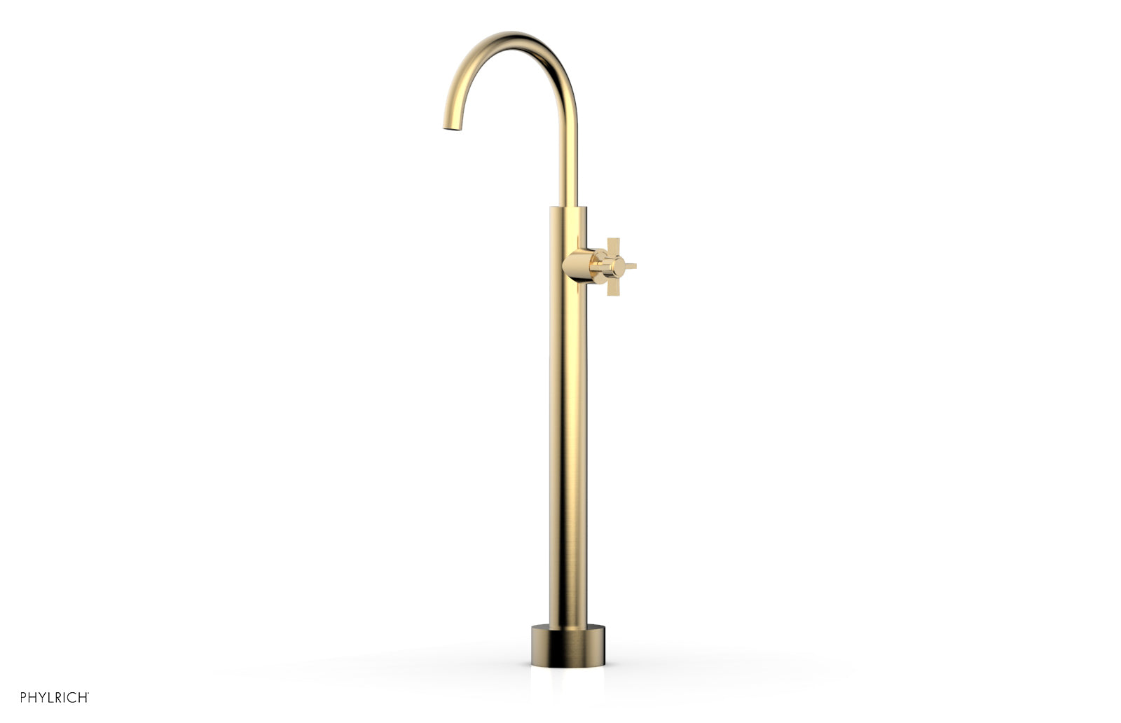 Phylrich BASIC Low Floor Mount Tub Filler - Cross Handle