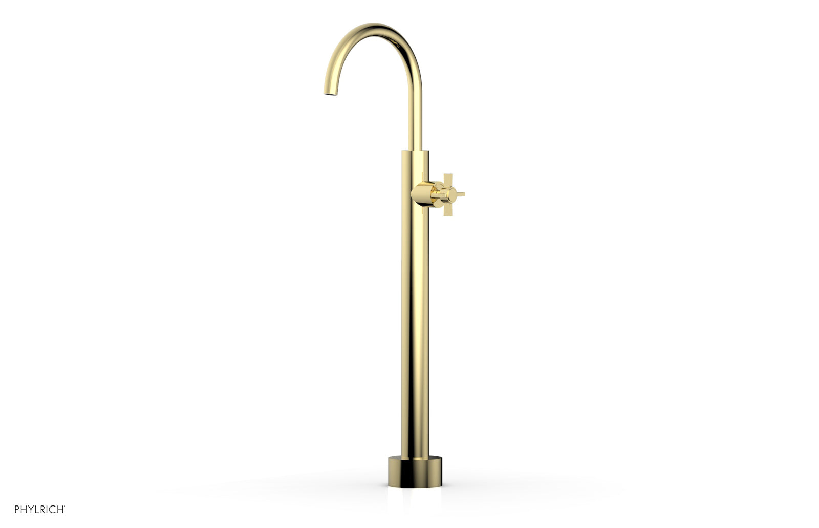 Phylrich BASIC Low Floor Mount Tub Filler - Cross Handle by Phylrich