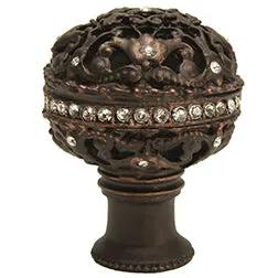 Carpe Diem Juliane Grace Large Full Round Knob with Crystal Banding - Decorated with Swarovski Crystals by Carpe Diem