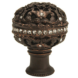 Carpe Diem Juliane Grace Large Full Round Knob with Crystal Banding - Decorated with Swarovski Crystals
