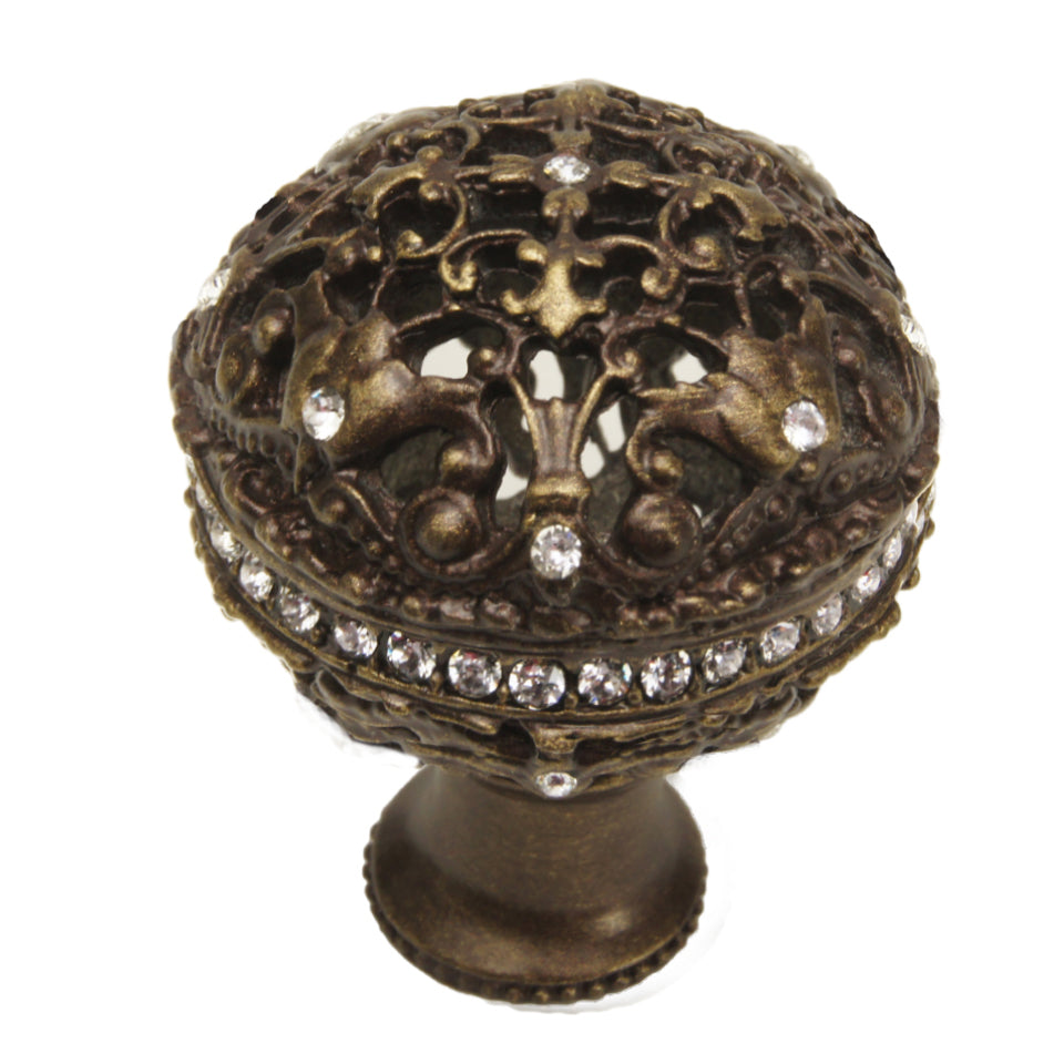 Carpe Diem Juliane Grace Large Full Round Knob - Decorated with Swarovski Crystals