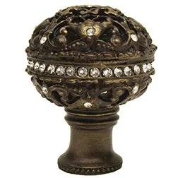 Carpe Diem Juliane Grace Large Full Round Knob with Crystal Banding - Decorated with Swarovski Crystals by Carpe Diem