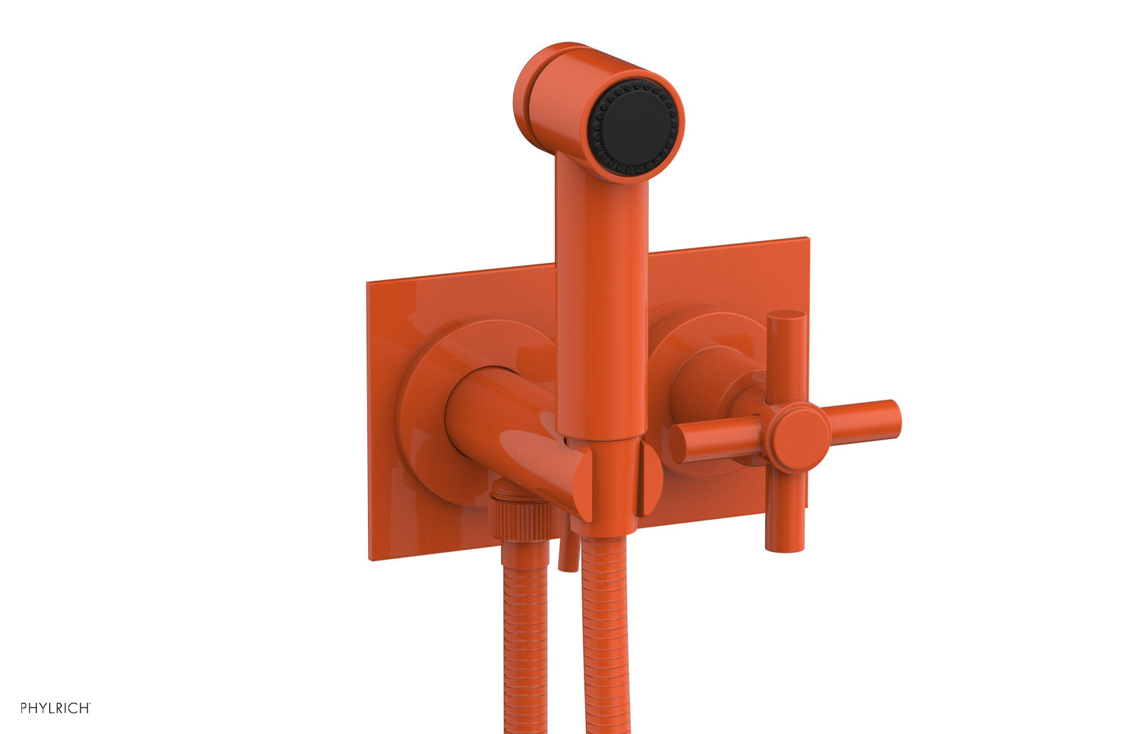 Phylrich BASIC Wall Mounted Bidet, Tubular Cross Handle