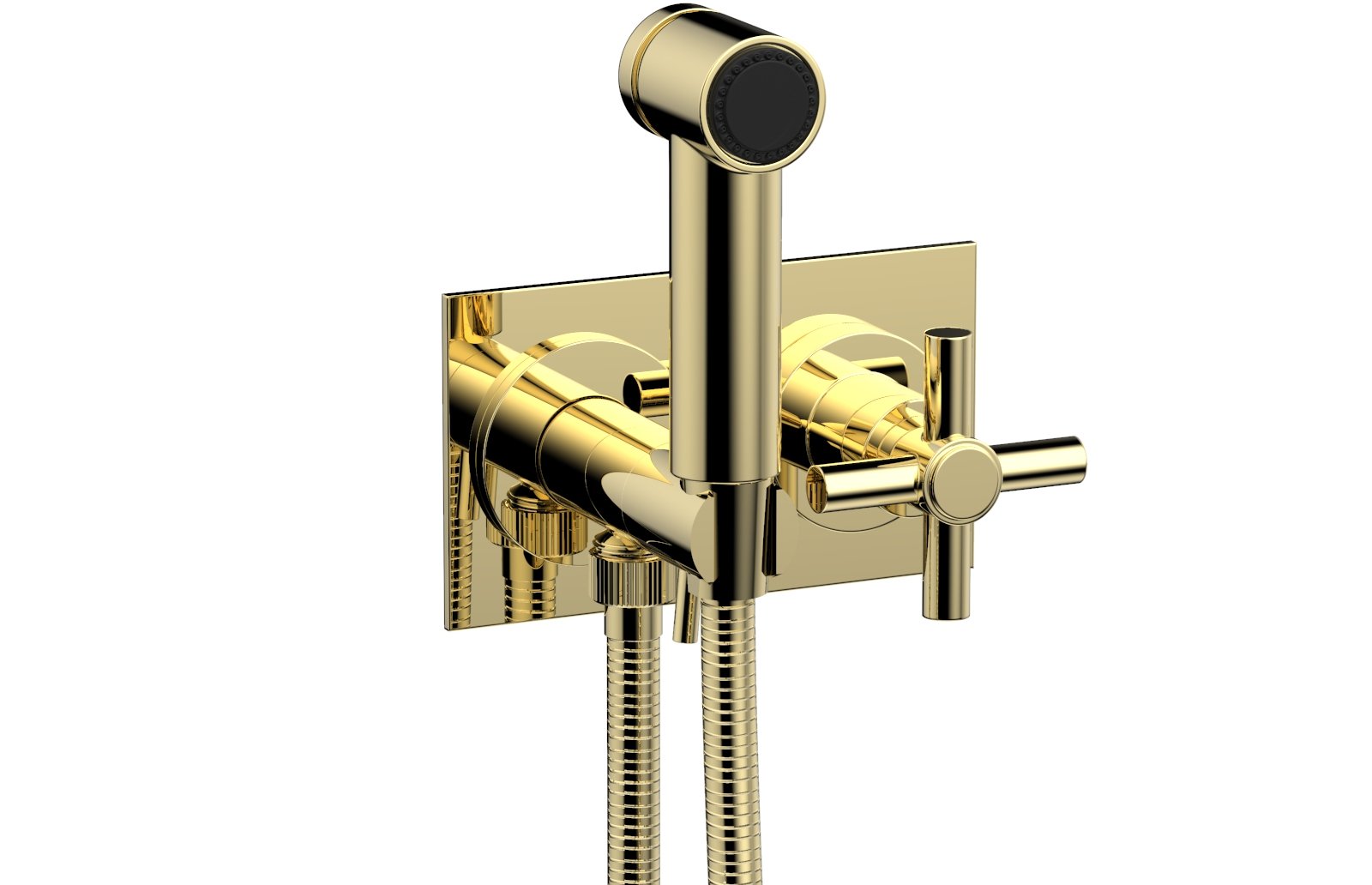 Phylrich BASIC Wall Mounted Bidet, Tubular Cross Handle