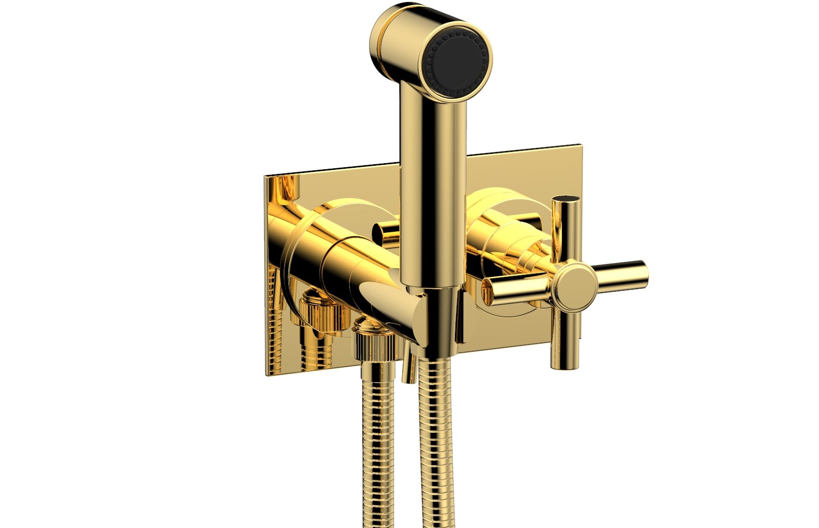 Phylrich BASIC Wall Mounted Bidet, Tubular Cross Handle