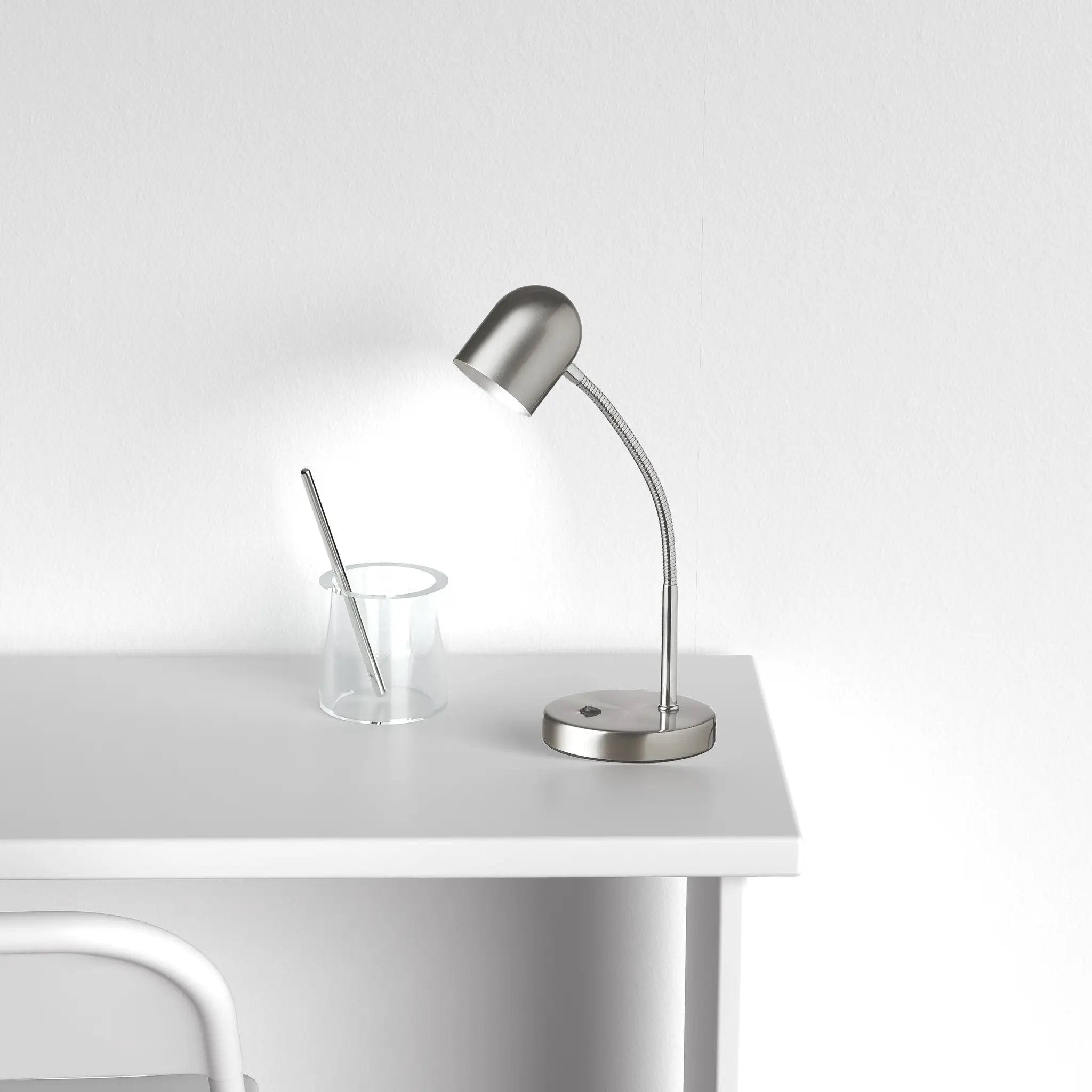 satin chrome desk lamp