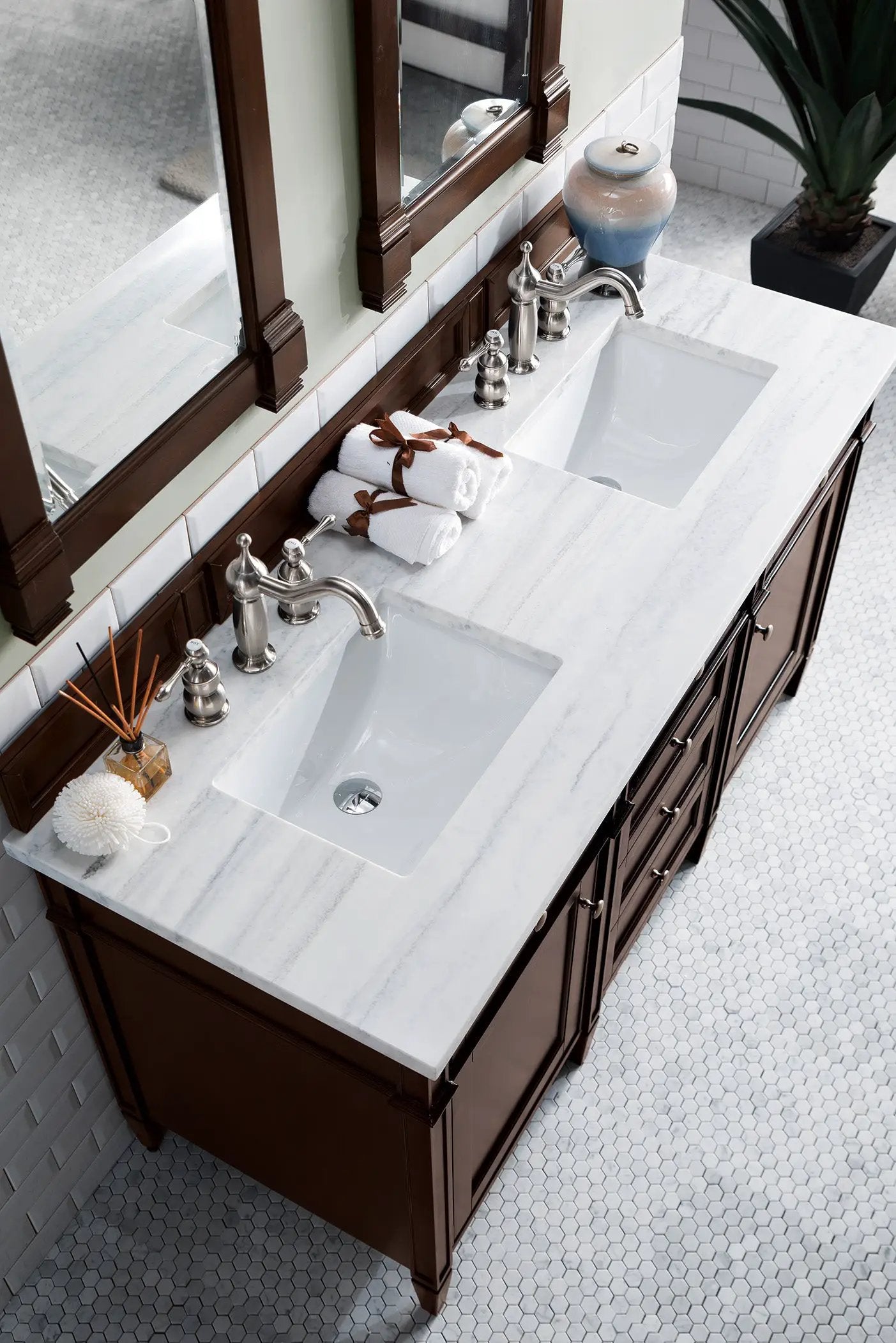 burnished mahogany vanity