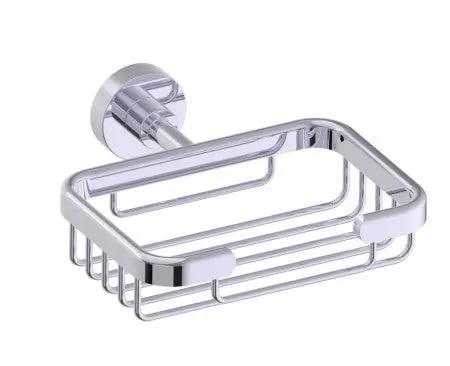 polished chrome soap basket