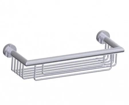 polished chrome shower basket