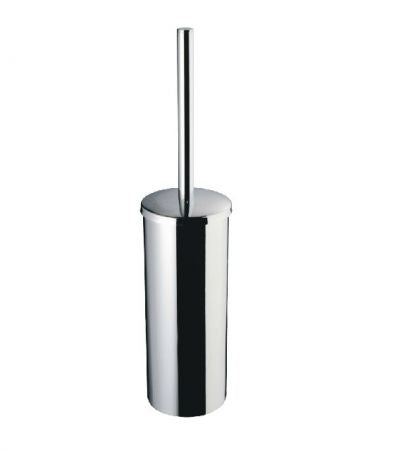 polished chrome toilet brush set