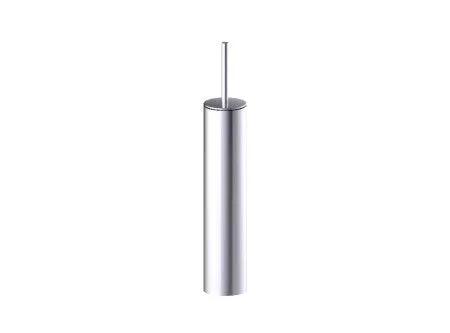 polished chrome toilet brush set