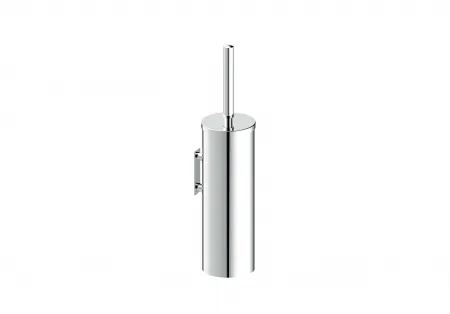 polished chrome toilet brush set