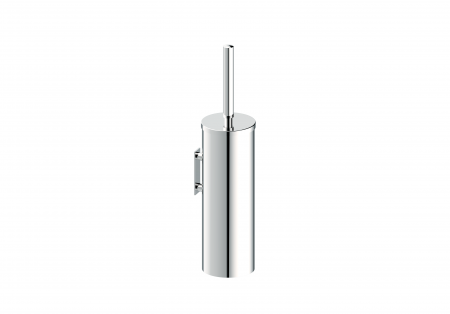 polished chrome toilet brush set