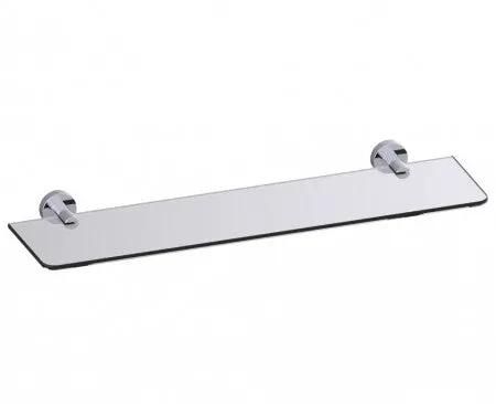 polished chrome glass shelf