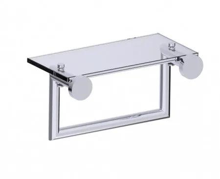 polished chrome glass shelf
