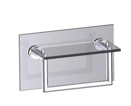 polished chrome glass shelf