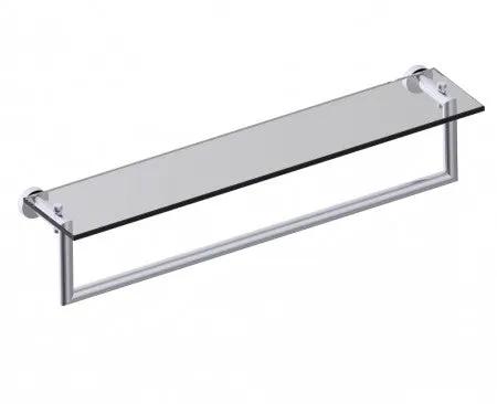 polished chrome glass shelf