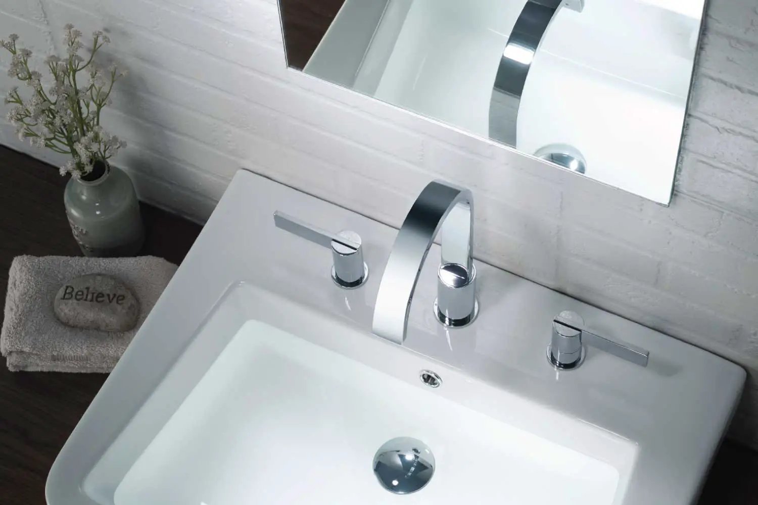 chrome bathroom faucet