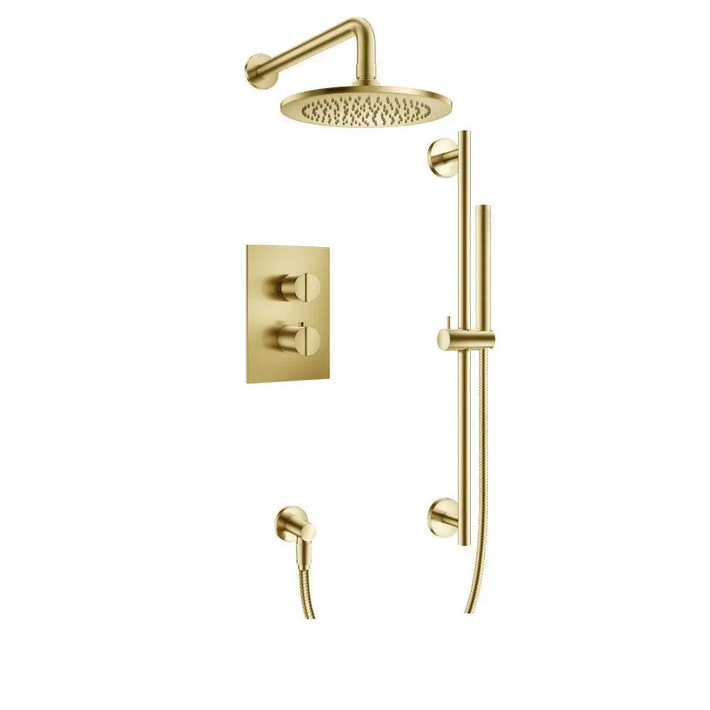 Flusso Serie 145 Two Output Shower Set with Shower Head, Hand Held and Slide Bar by Flusso