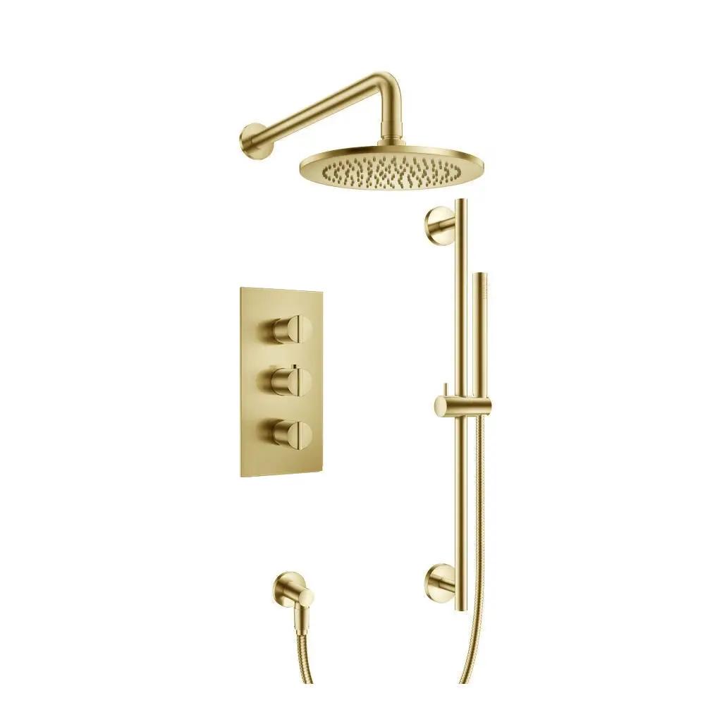 Flusso Serie 145 Two Output Shower Set with Shower Head, Hand Held and Slide Bar by Flusso