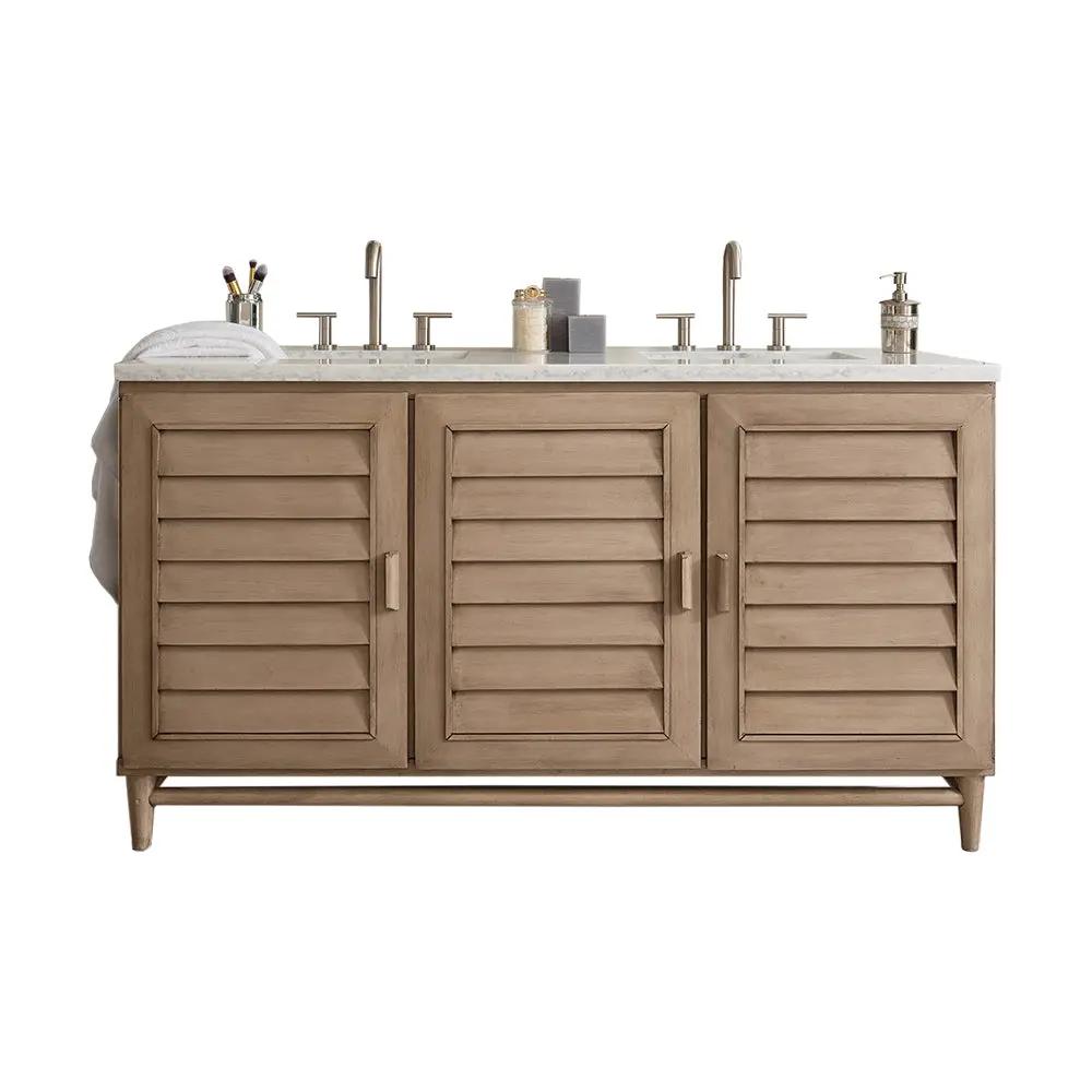 James Martin Portland 60" Double Vanity Set - Whitewashed Walnut by James Martin Vanities